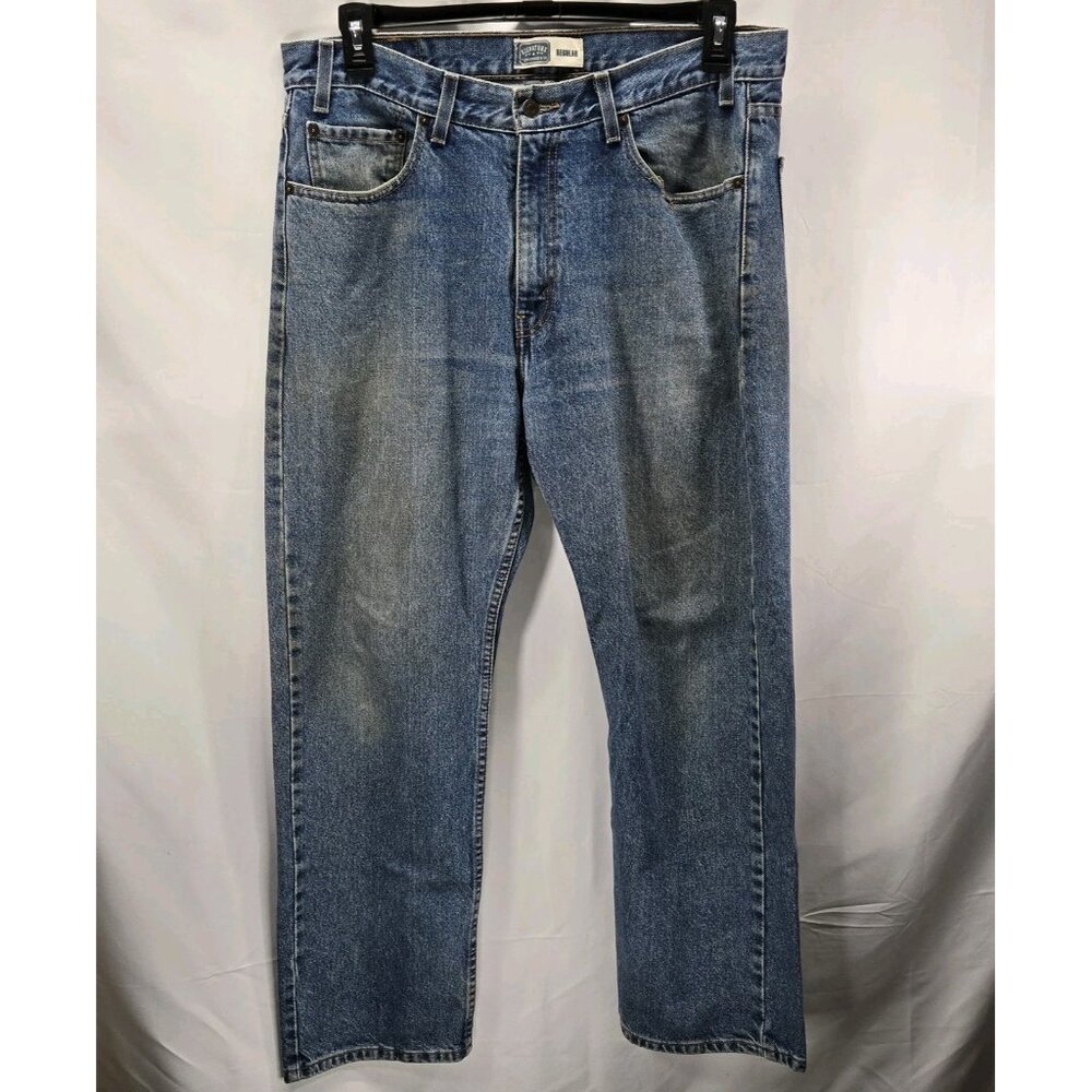 Levi Strauss Signature Traditional Regular Fit Men's Cotton Blue Jeans 36x30